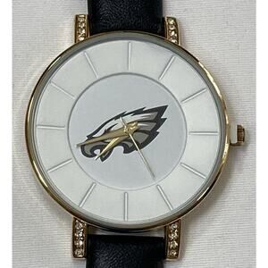 Women's Philadelphia Eagles Lunar Style Sparo Sports Watch Black Leather Band